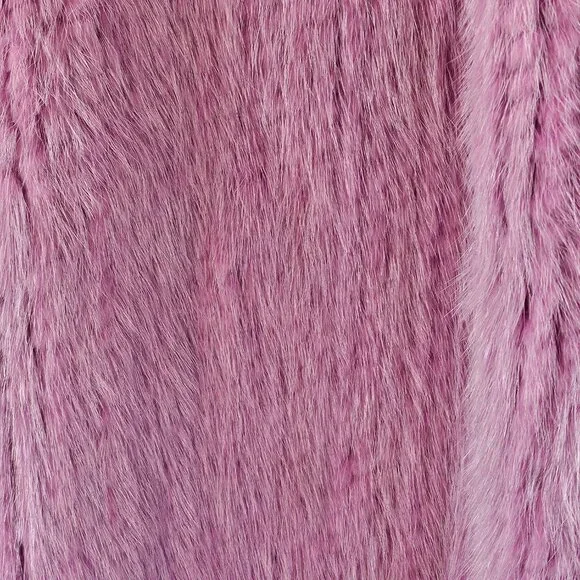 Real Fur Lavender Color Knitted Scarf Shawl